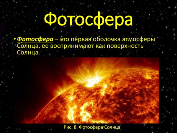 Таблица Фотосфера хромосфера Солнечная корона