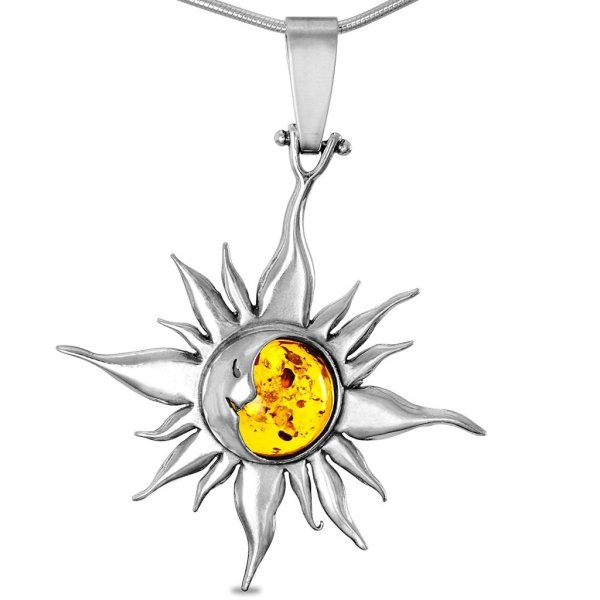 Кулон солнце и Луна из камня