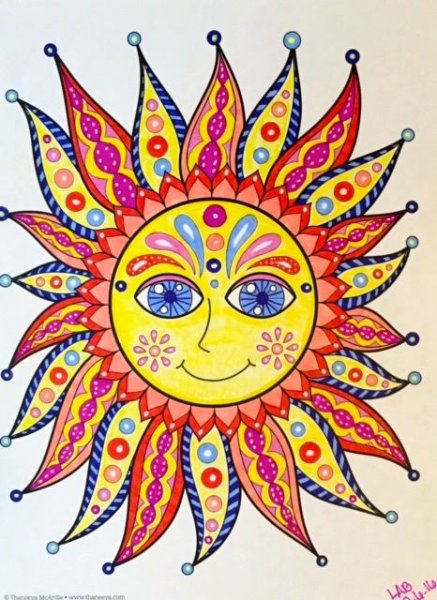 Декоративное рисование солнышко