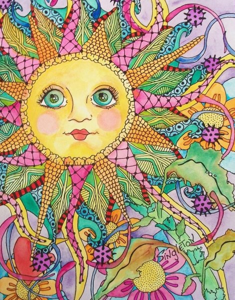 Дудлинг солнце