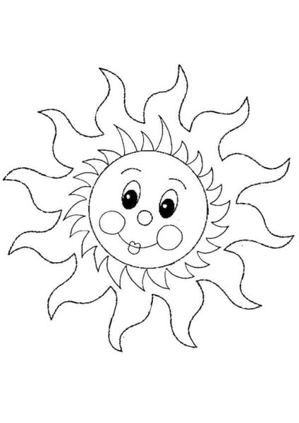Солнце раскраска