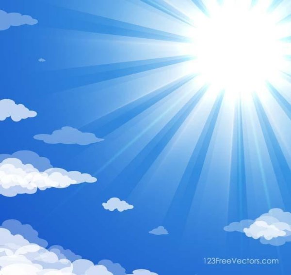 Голубое небо и солнце