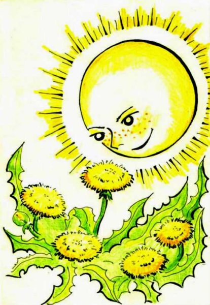 Яркий одуванчик