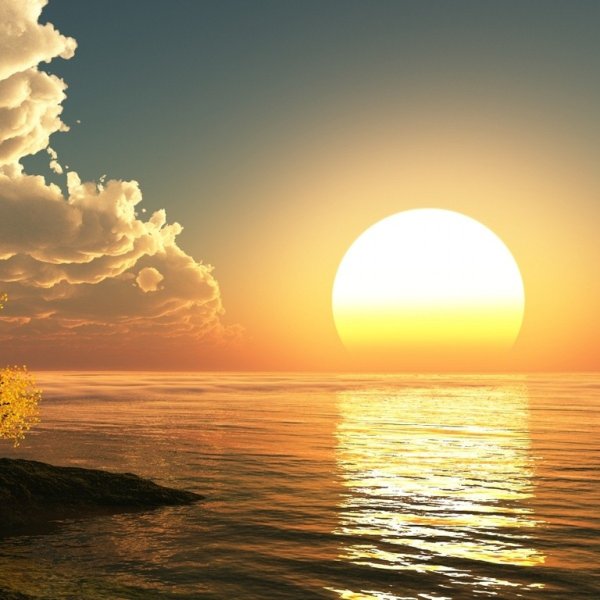 Огромное солнце Восход