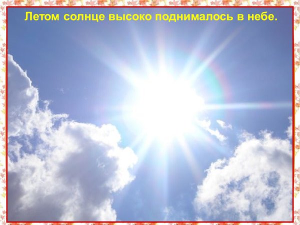 Солнце высоко в небе