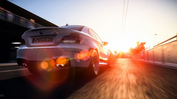 Автомобиль закат дорога