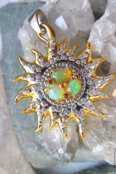 Кулон солнце и Луна золото