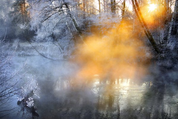 Поздняя осень солнце