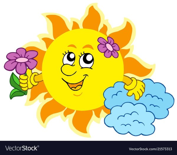 Солнце с цветами вектор