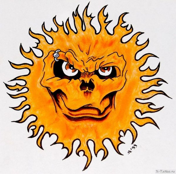 Мультяшное Злое солнце