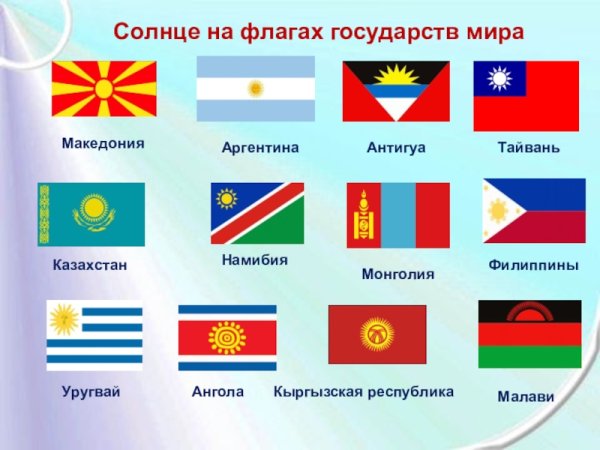 Голубой флаг с солнцем