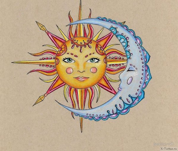 Стилизованные изображения солнца