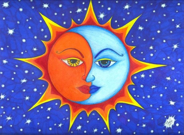 Солнце Луна звезды арт