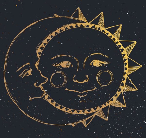 Раскраска солнце и Луна