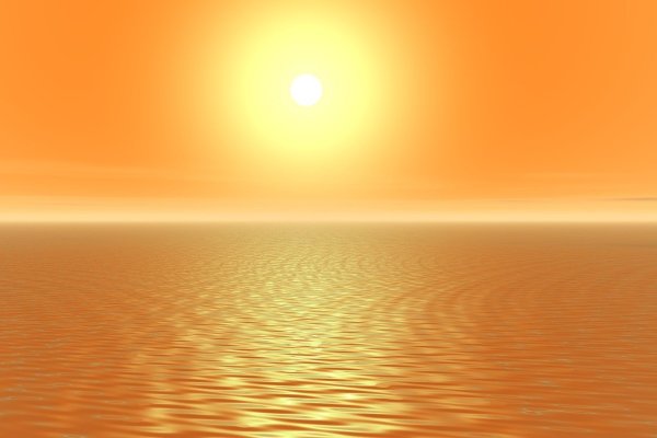 Отражение солнца в воде живопись