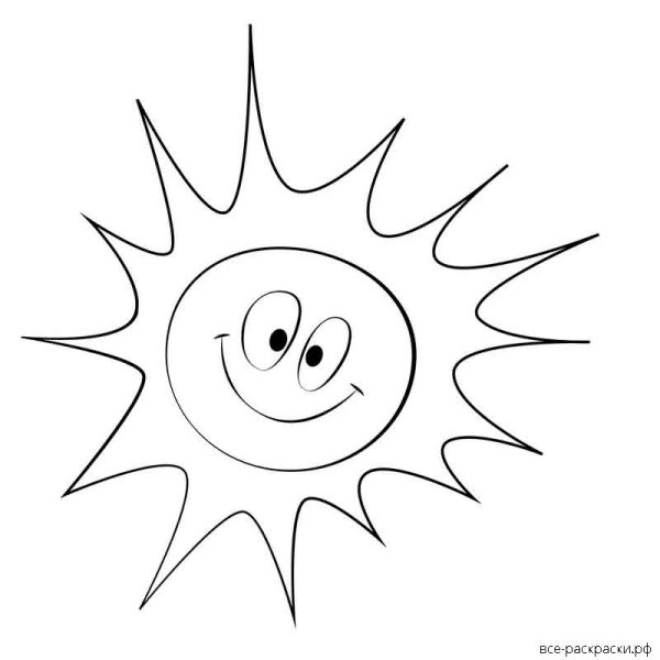 Солнце раскраска для детей