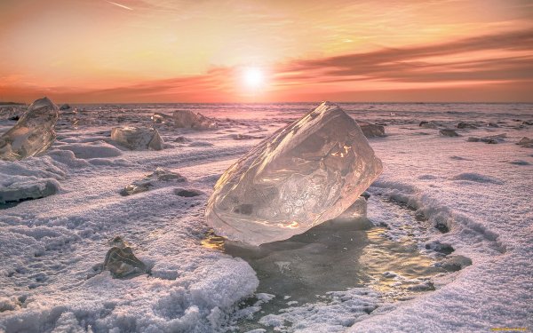 Арктика солнце пейзаж