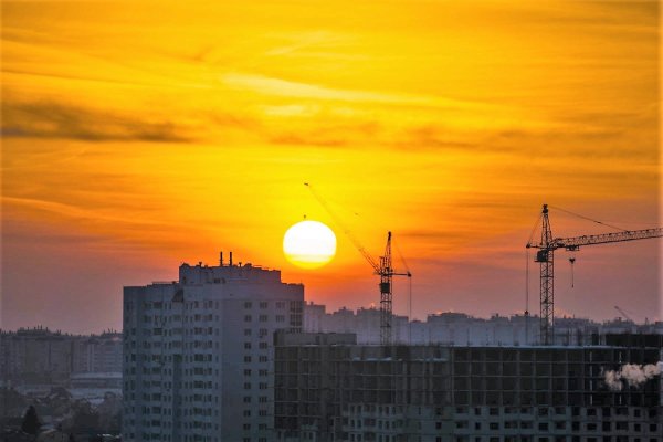 Закат в городе с крыши
