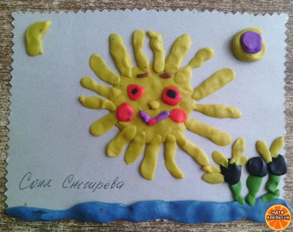 Пластилинография солнышко