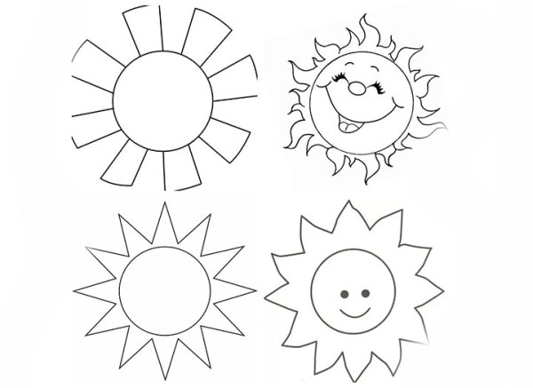 Солнышко трафарет для детей
