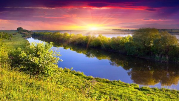 Природа речка лодка