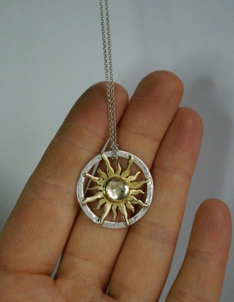 Кулон солнце золото