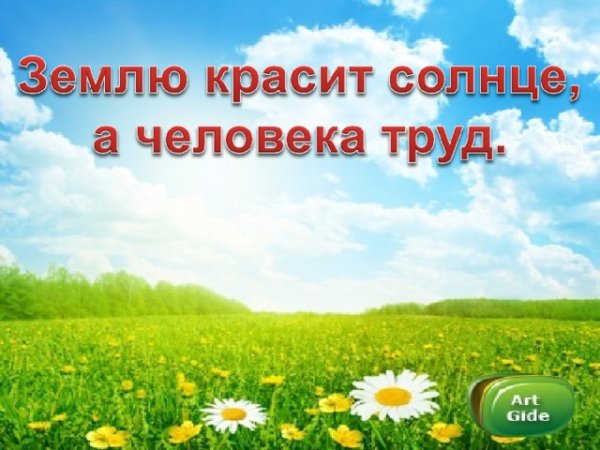 Землю красит солнце а человека труд