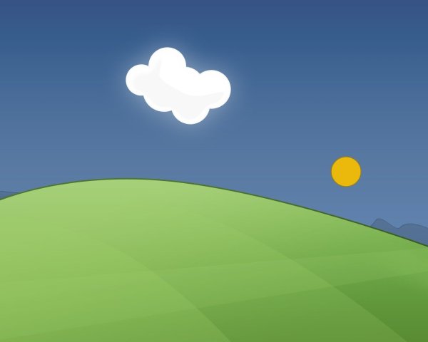 Мультяшное небо с солнцем