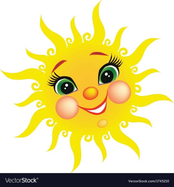 Солнце с глазами вектор