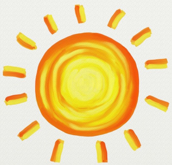 Солнышко акварель