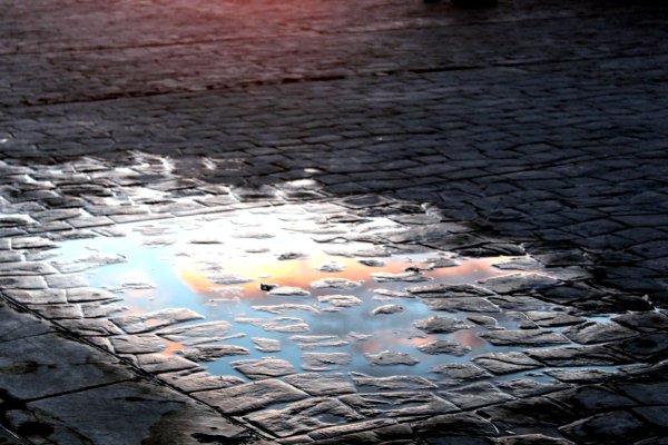 Отражение солнца в луде