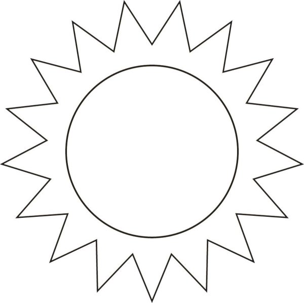 Солнышко картинка раскраска