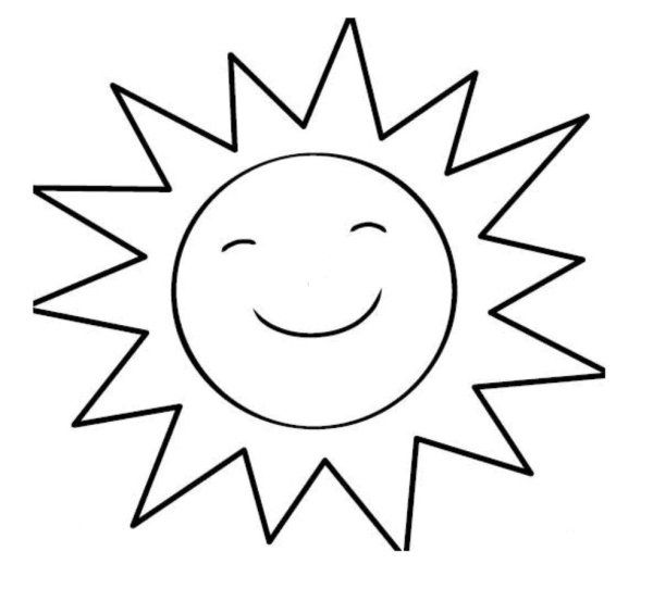 Солнце раскраска для детей