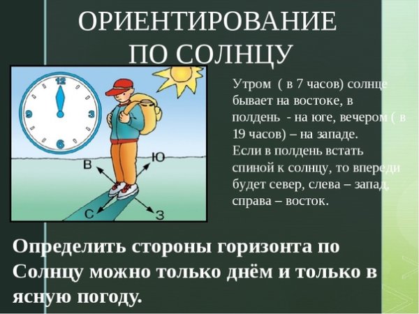 Как ориентироваться по солнцу