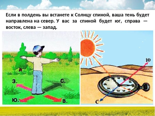 Ориентирование по солнцу для детей