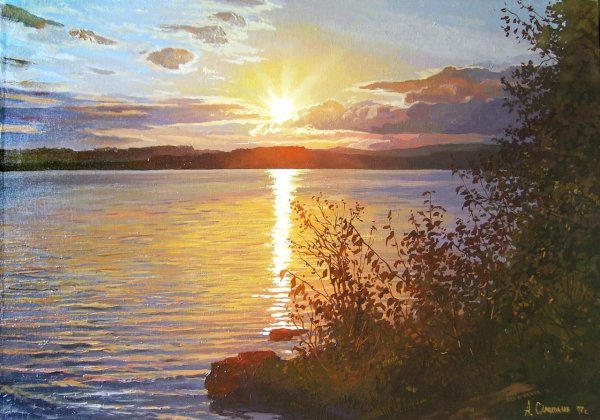 Рассвет живопись маслом