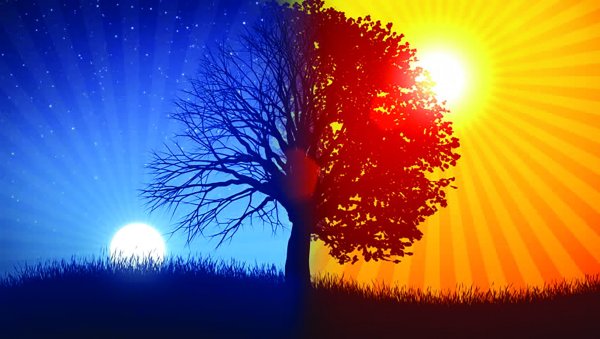 Солнце день и ночь