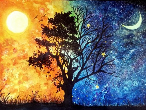 Рисование день и ночь