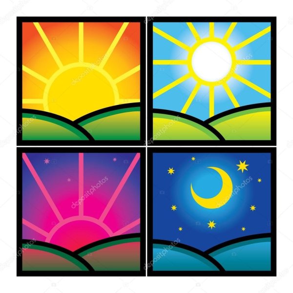 Пейзаж день и ночь