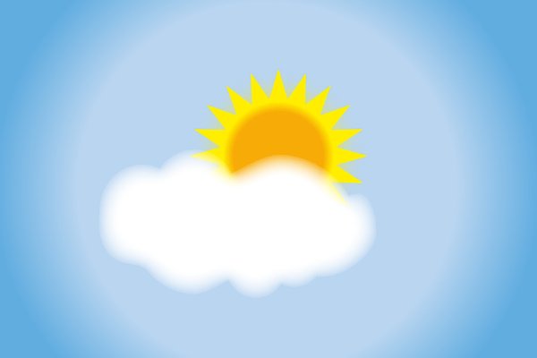 Солнце на голубом небе