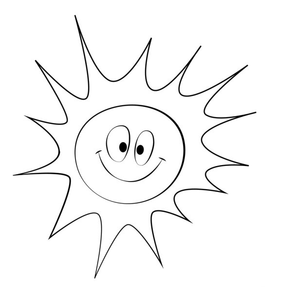 Солнышко и Радуга раскраска