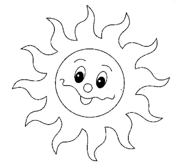 Солнце раскраска