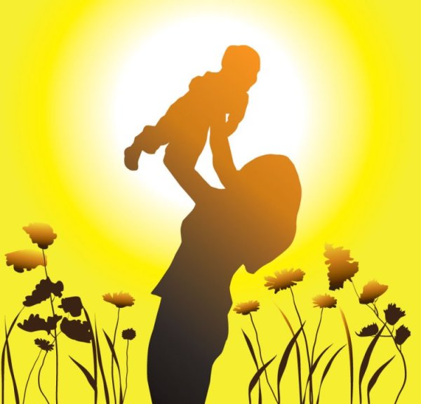 Малыши мама на солнце