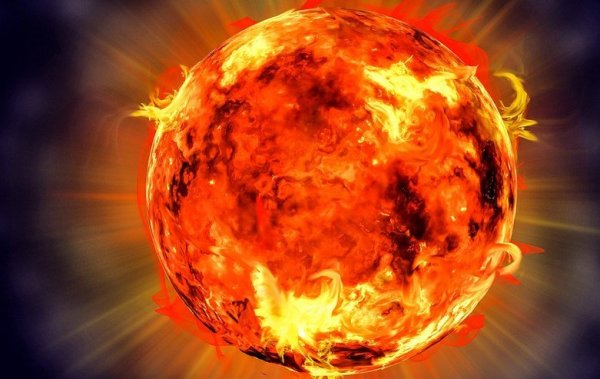 Планета земля и солнце