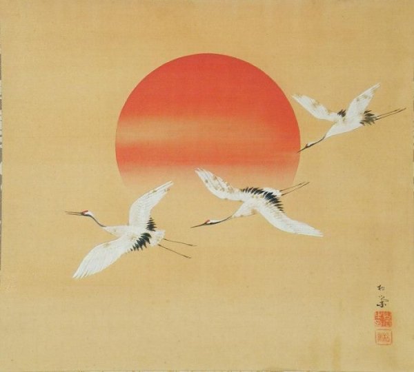 Фудзи солнце японская гравюра