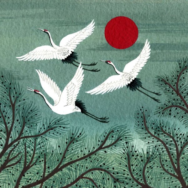 Журавли на закате