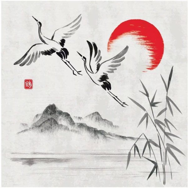 Журавли на закате