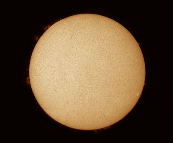 Вид солнца через телескоп