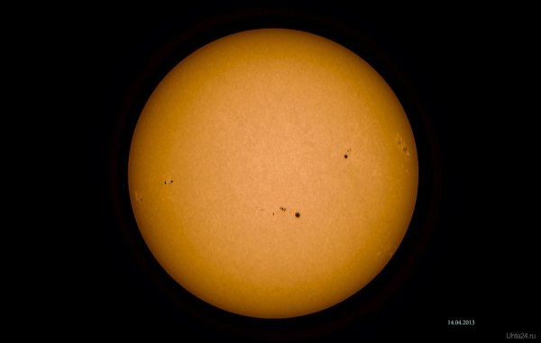 Вид солнца через телескоп