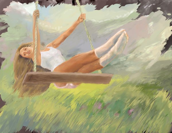 Девочка на качелях